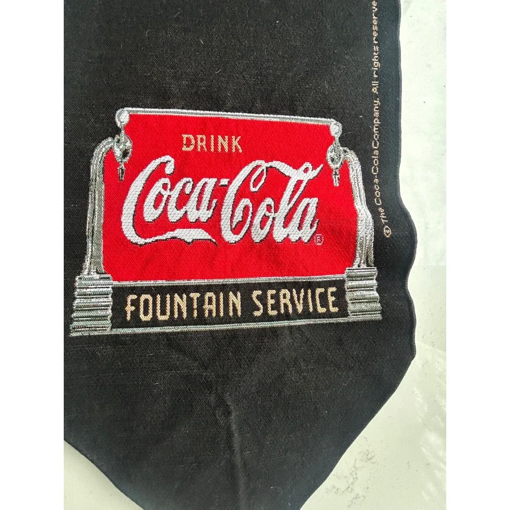 Vintage Coca-Cola‎ Fountain Service Woven Table Runner Black Red